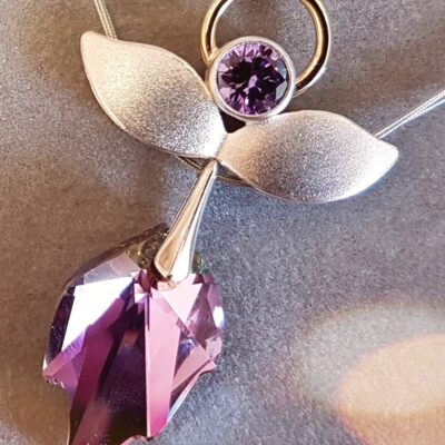 Trolese-Engel-lila-mit-Heiligenschein Trolese Engel mit Swarovski ® Stein in Pink